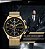 Relógio Masculino Dourado Curren Fundo Preto Pulseira de Aço Dourada Quartzo - Imagem 9