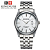 Relógio Masculino Branco Pulseira em Aço Prata King Quartzo Calendário - Imagem 1