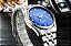 Relógio Masculino Azul Pulseira em Aço Prata Quartzo Calendário King - Imagem 2