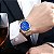 Relógio Masculino Azul Pulseira em Aço Prata Quartzo Calendário King - Imagem 6