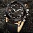 Relógio Masculino Preto Dourado Naviforce Esportivo Pulseira Couro - Imagem 1