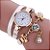 Relógio Feminino Rosê Bracelete Pulseira Duas Voltas Carude Strass Marfim - Imagem 4