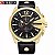 Relógio Masculino Curren Dourado com Fundo Preto Pulseira de Couro Preta Quartzo - Imagem 4