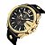 Relógio Masculino Curren Dourado com Fundo Preto Pulseira de Couro Preta Quartzo - Imagem 5