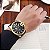 Relógio Masculino Curren Dourado com Fundo Preto Pulseira de Couro Preta Quartzo - Imagem 3