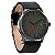 Relógio Masculino Preto Pulseira de Couro Fundo Preto Quartzo - Imagem 5