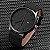 Relógio Masculino Preto Pulseira de Couro Fundo Preto Quartzo - Imagem 4