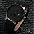 Relógio Masculino Preto Pulseira de Couro Fundo Preto Quartzo - Imagem 2