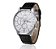Relógio Masculino Prata Fundo Branco Pulseira de Couro Preta Quartzo - Imagem 3