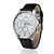 Relógio Masculino Prata Fundo Branco Pulseira de Couro Preta Quartzo - Imagem 1