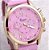 Relógio Feminino Rosa Dourado Pulseira em Couro Geneva Algarismos Romanos - Imagem 2