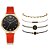 Relógio Feminino Pulseira de Couro Quartzo + 4 Braceletes Frete Grátis - Imagem 7