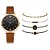 Relógio Feminino Pulseira de Couro Quartzo + 4 Braceletes Frete Grátis - Imagem 6