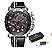 Relógio Masculino Prata Black Inox Lige Calendário Quartzo L201 - Imagem 1