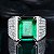 Anel Masculino Banhado Prata 925 Esterlina Ajustável Pedra Verde Esmeralda Fusion e Zircônias - Imagem 5