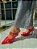 Scarpin Salto Baixo Fiorella Crôco Vermelho - Imagem 1
