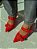 Scarpin Salto Baixo Fiorella Crôco Vermelho - Imagem 4