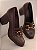 Loafer Jude Couro Café Salto Bloco - Imagem 1