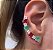 Ear Cuff Cristal Quadrado Tricolor Rubi - Imagem 2