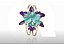 Bracelete Pintado á Mão Orquídea Bicolor Azul - Imagem 1
