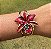 Bracelete Flor Pintado á Mão Marsala - Imagem 3