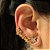 Brinco Ear Cuff estrelas com detalhes em ródio - Imagem 1