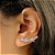 Ear cuff banhado em ródio com zircônia cristal redonda - Imagem 1