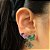 Ear Cuff de gotas coloridas semijoia de luxo - Imagem 1