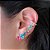 Ear cuff divo com piercing zircônia colorida - Imagem 4