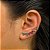 Brinco Ear Cuff colorido com zirconias triangulares - Imagem 1