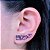 Brinco ear cuff zircônia ametista em ródio negro - Imagem 1