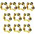 Kit 10 Pandeiros Meia Lua Infantil Amarelo New York - Imagem 1