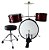 Bateria Infantil Acústica 2T JJ Vinho com Banco e Pedal New York - Imagem 3