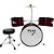 Bateria Infantil Acústica 2T JJ Vinho com Banco e Pedal New York - Imagem 2