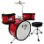 Bateria Infantil Acústica 2T JJ Vermelha com Banco e Pedal New York - Imagem 1