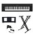 Kit Piano Digital NP 15B Piaggero Preto 61 Teclas com Fonte Bivolt Yamaha e Suporte em X - Imagem 1