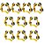 Kit 15 Pandeiros Meia Lua Infantil Amarelo New York - Imagem 1