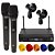Kit Microfone sem Fio Duplo TK U220 UHF com 2 Suportes B18A e Espuma Onyx - Imagem 1
