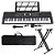 Kit Teclado Musical 61 Teclas Estudante Iniciante Rhythmic 20 + Capa e Suporte em X - Imagem 1