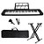 Kit Teclado Musical 61 Teclas Estudante Iniciante Rhythmic 50 + Capa e Suporte em X - Imagem 1