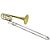 Trombone de Vara com Rotor TB 200VR Laqueado Dourado com Case New York - Imagem 1