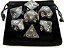 Dados Para Rpg Conj C/7 marmorizado preto com dourado - Imagem 1