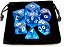 Dados Para Rpg Conj C/7 translúcido azul com branco - Imagem 1