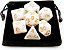 Dados Para Rpg Conj C/7 marmorizado branco com dourado - Imagem 1