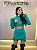 CONJUNTO  CROPPED + SAIA COM PLUMAS VERDE M - Imagem 1