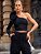 TOP TAFETA FLOWER PRETO - Imagem 1