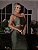 VESTIDO MIDI UM OMBRO SO COM METAL , COM BOJO VERDE - Imagem 1