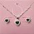 Conjunto Coração Zircônia Verde Prata 925 Love Silver - Imagem 1