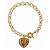 Pulseira Elos Coração Fé Folhado a Ouro 18K 16cm de comprimento - Imagem 1