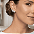 Brinco EAR Cuff Três Perolas Banhado a Ródio - Imagem 2